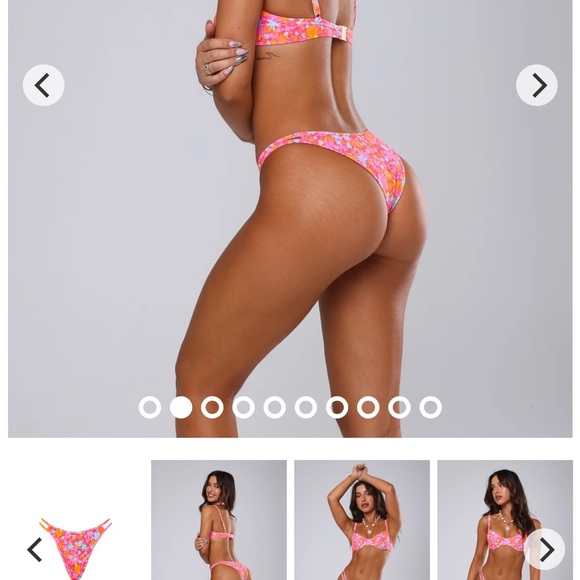 Kulani Kinis Raspberry Rose Twin Strap Cheeky Bikini Bottoms - Size Small 
NEW - Picture 6 of 6